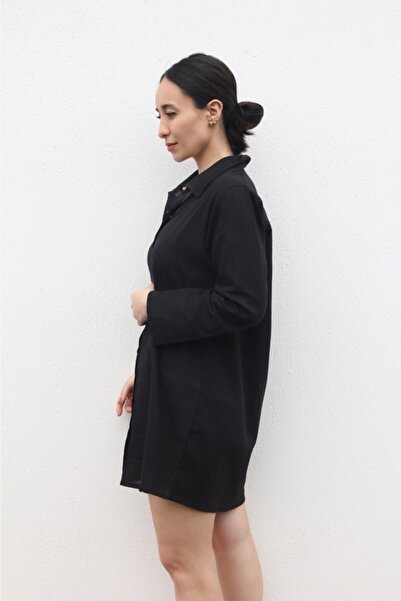 Botex Women's Black Voile Shirt Dress