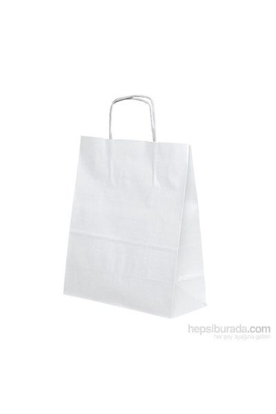 Roll-Up Kullanatmarket White Large Kraft Bag 25 Pieces