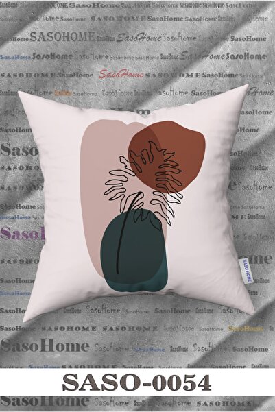 SasoHome Simple Modern Design Floral Patterned Digital Printed Throw Pillow Cover