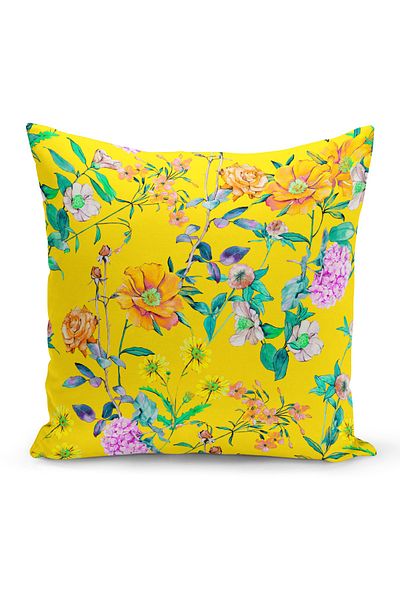 Filamente Double Sided Digital Printing Throw Pillow Cover Flower Garden