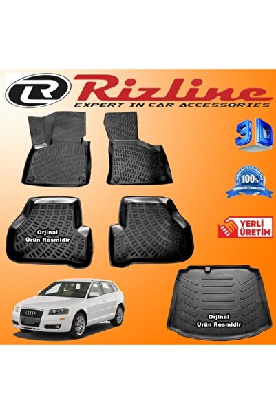Rizline Audi A3 3d Paspas + 3d Bagaj Havuzu Hb 2003-2012 Arası Siyah Set