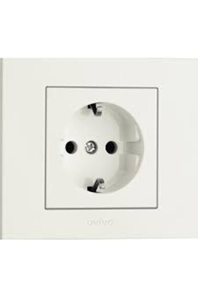 OVİVO Grano White Grounded Socket + Frame