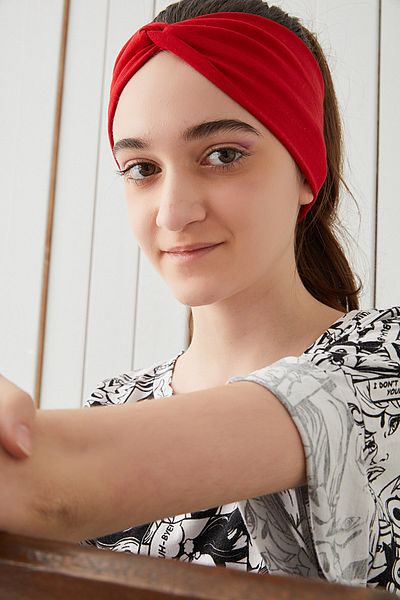 Babygiz Children's Red Bandana Hair Band Extra Soft Flexible Natural Cotton Combed Cotton