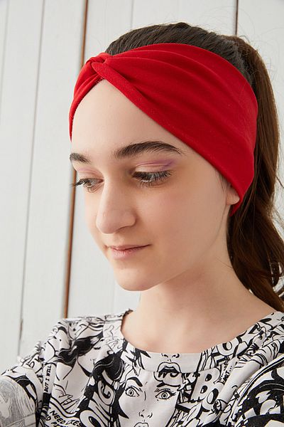 Babygiz Children's Red Bandana Hair Band Extra Soft Flexible Natural Cotton Combed Cotton