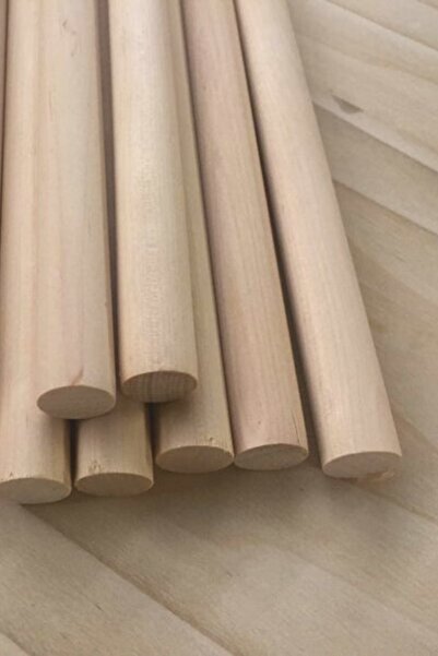 Alyones 2,4cm Yuvarlak Tahta Çubuklar, 4'lü Hobi Malzemesi