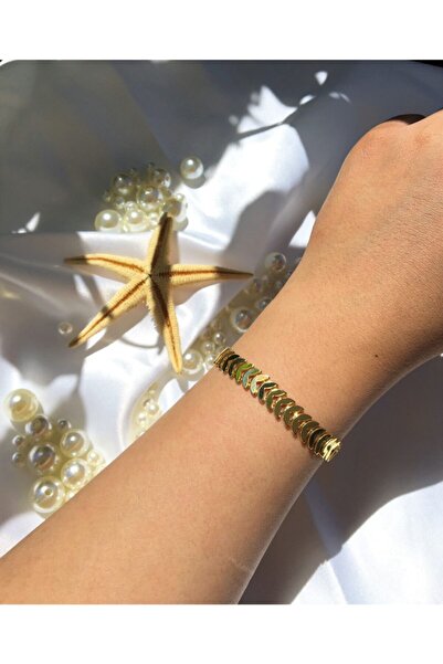 DGN Shoping Kadın Yaprak Figürlü Gold Bileklik