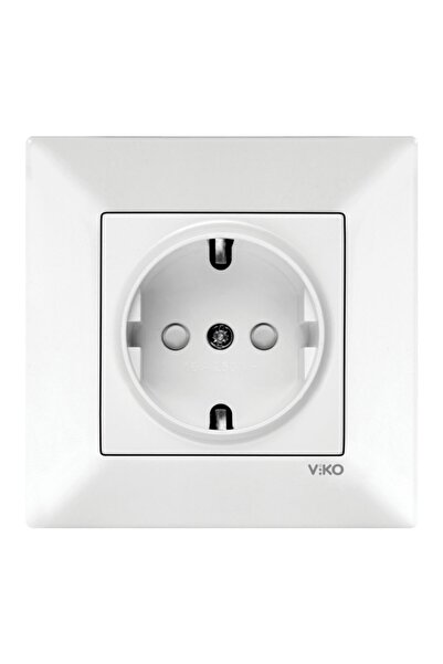 VİKO Meridian White Child Proof Grounded Socket