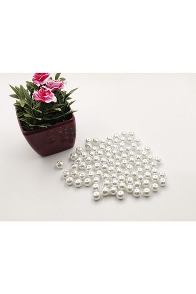 yiğit aksesuar 50 Grams Glass Pearl White 6 Mm