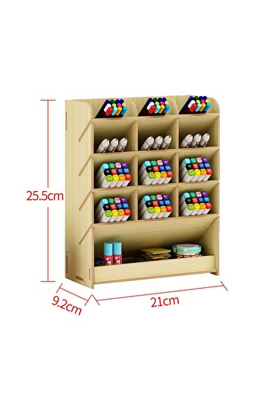woodsia Mirage Masaüstü Kalemlik Organizer Ofis Düzenleyici Hediyelik Kalemlik (akçaağaç)