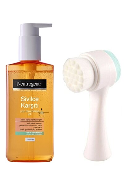 Neutrogena فرشاة تنظيف الوجه Synee مزدوجة الجوانب، جل مضاد لحب الشباب