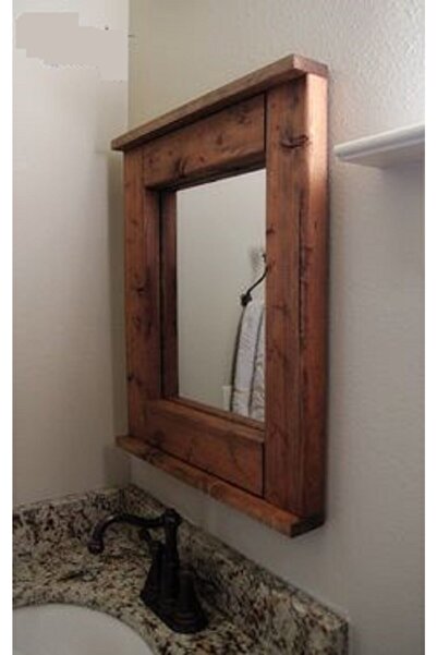 w & s Woodysharky Doğal Ahşap Çok Amaçlı Ayna Çerçevesi 50x45 (aynasız)