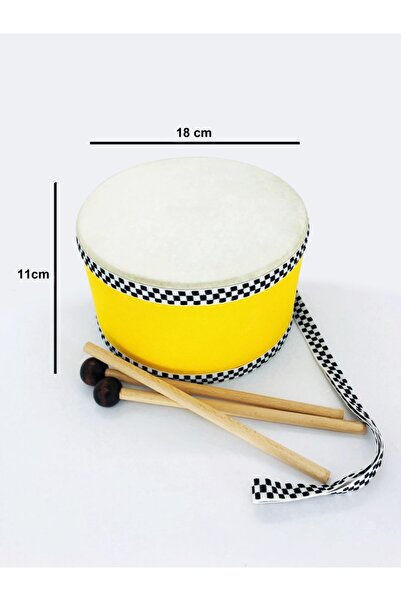AyasEğiticiOyuncak Çocuk Davulu Ahşap Tokmaklı Deri Özel Üretim