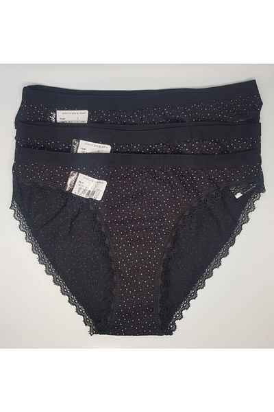 Tutku Γυναικεία εσώρουχα μπικίνι 3 συσκευασιών Black Sparkle 773