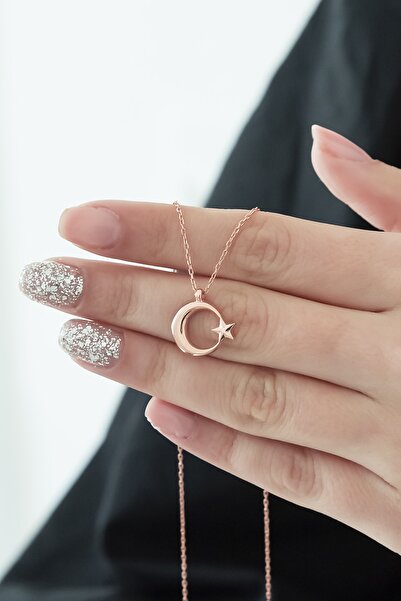 Nereze 925 Ayar Ayyıldız Kadın Gümüş Kolye