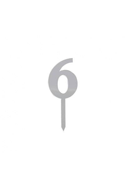 Pleksivent زخرفة كعكة بمرآة فضية مكونة من 6 قطع