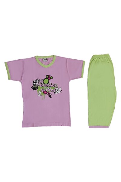 Öztaş Devojčin 100% pamuk T-shirt Capri letnji pidžama set - roza