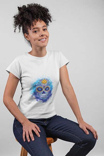 ErTaPassage White Candy Head pentru femei cu imprimeu Standard tricou T7593996