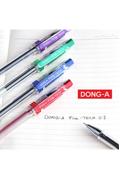 Dong-A قلم إبرة جل Finetech 0.3 أحمر