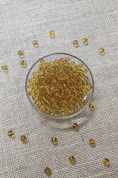 platin hediyelik 100 grams Transparent Honey Foam Glass Beads 8mm