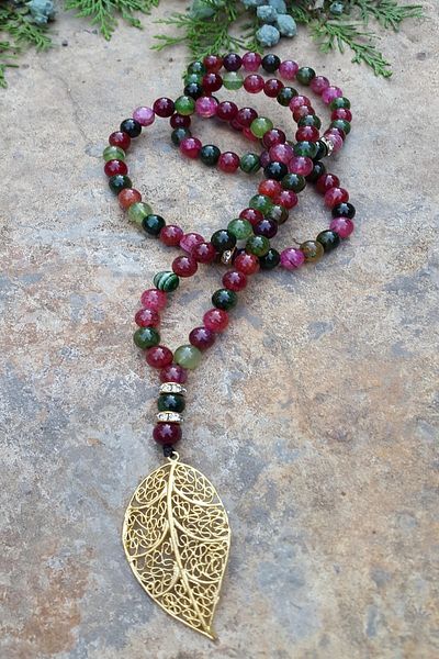 Stoneage Agate Natural Stone 99 Rosary Necklace