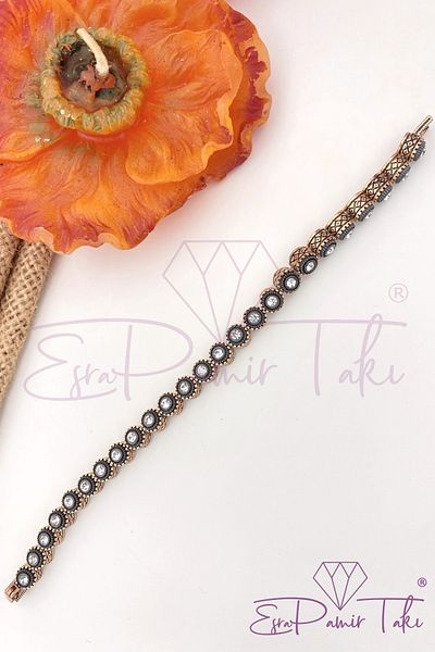 Esra Pamir Bronze Color Diamond Mounted Bracelet
