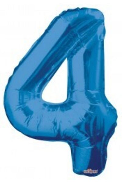 parti sürprizi Foil Balloon Number 4 Blue 100 Cm