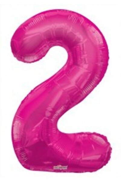 parti sürprizi بالون فويل رقم 2 وردي 100 سم