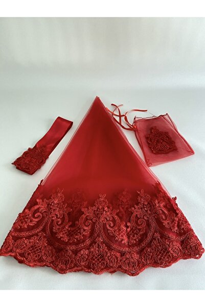 ZEYMERADE Sultan Güpürlü Gelin Duvak Kuşak Eldiven Set Kına Gecesi Düğün Geli...