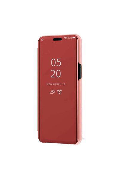 Smart Tech Huawei P30 Lite Aynalı Kapaklı Lüx Kılıf Rose Gold
