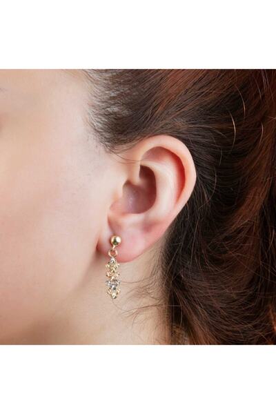 BİLEZİKHANE Altın Dorika Küpe Üç Renk 3 Gram