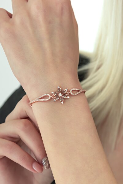 Nereze Kadın 925 Ayar Kelepçe Model Zultanite Taşlı Çiçek Bileklik Gümüş Bile...