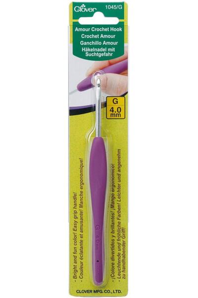 Clover Croșetat de tricotat cu mâner din plastic Amour 1045-g