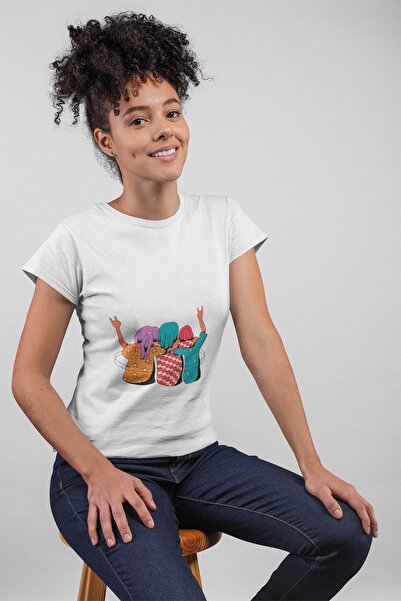 ErTaPassage Puterea femeilor albe cu imprimeu tricou - T2743773