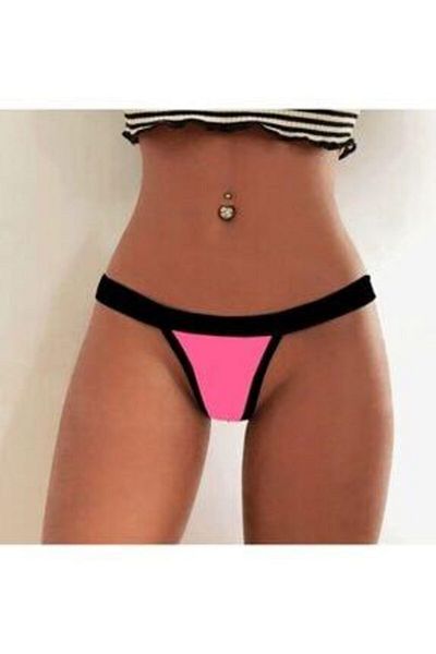 lovebox Chiloți Fancy Marime Plus Roz - Dungă Neagră Flexibilă, Model 582