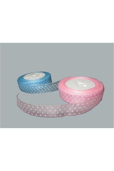 Acar Süs Panglică Organza Score 2 cm Albastru 23 Mt 1 Buc