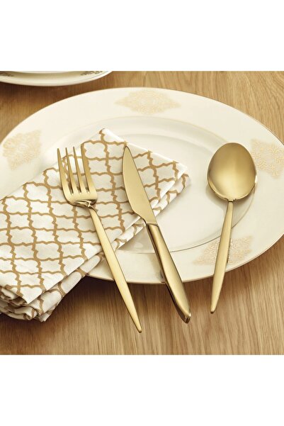 Emsan Ay Işığı 84 Parça 12 Kişilik Gold Çatal Kaşık Bıçak Seti