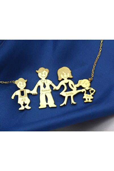 Vip Gümüş Isimli Gümüş Aile Kolyesi