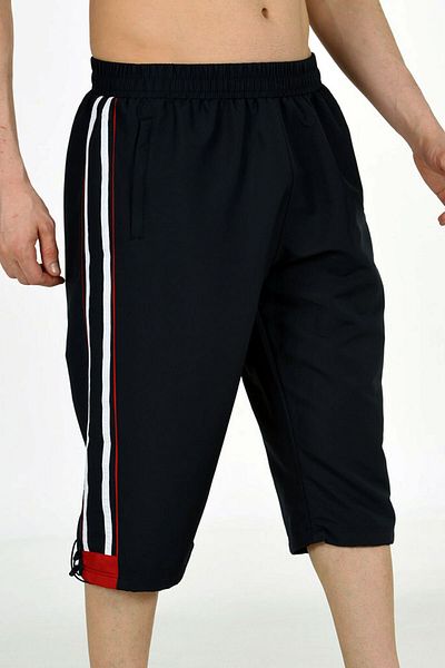 Enrico Ferry Enrico Ferry Men's Navy Blue Side Stripes Quick Drying Plus Size Capri Edy2388b