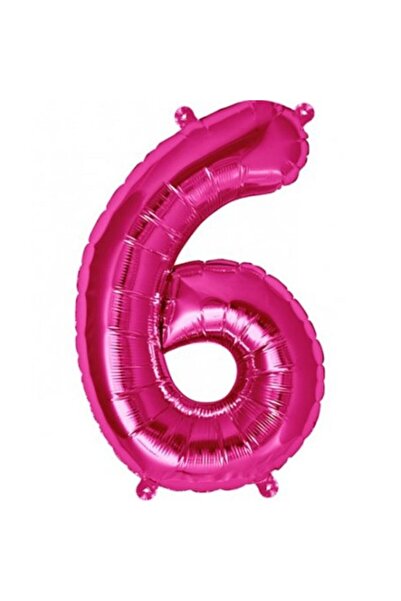 parti sürprizi بالون فويل رقم 6 وردي 100 سم