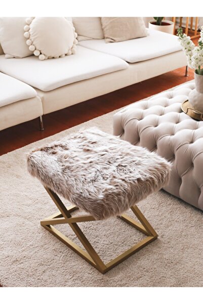 evodeko Gold Peluş Puf