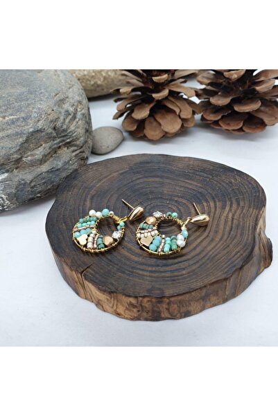 Porsuk Alternatif El Yapımı Etnik Otantik Örgü Boncuk Hippi Bohem Küpe