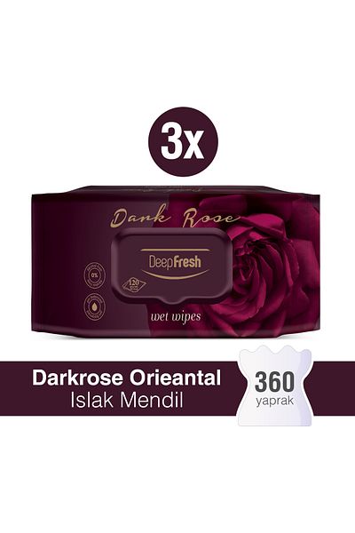Deep Fresh Oriental Wet Wipes Darkrose 3 X 120 Sheets