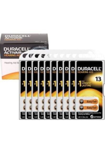 Duracell 13 Numara İşitme Cihazı Kulaklık Pili 10x6 60 Adet