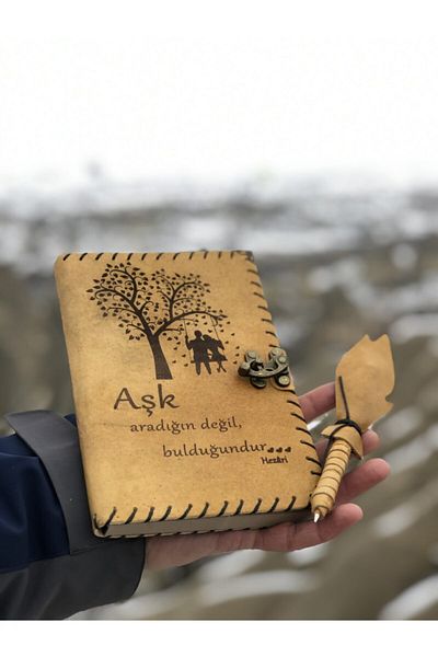 zarif atölye Handmade Leather Notebook for Lover