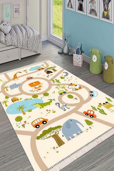 Modern home Hayvanlı Araba Çocuk Halısı