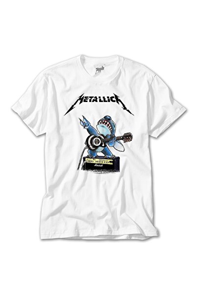 Z zepplin Tricou alb Metallica Animal Rock N Roll pentru bărbați