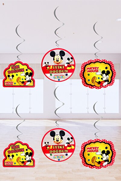 Huzur Party Store Mickey Mouse Temalı Fare Karakterli Iyiki Doğdun Yazılı 6'l...