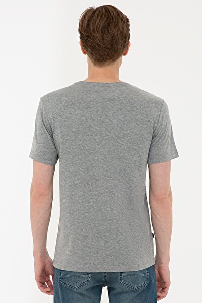Pierre Cardin Crew Neck Gray Slim Fit T-Shirt