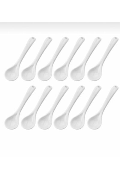 morbeyazhome Food Spice Sugar Spoon 12 Pcs Quality Plastic White