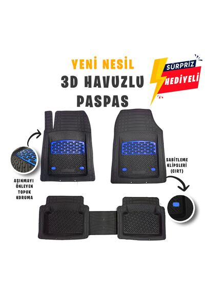 SAFİR Peugeot 206 Uyumlu 3d Havuzlu Paspas